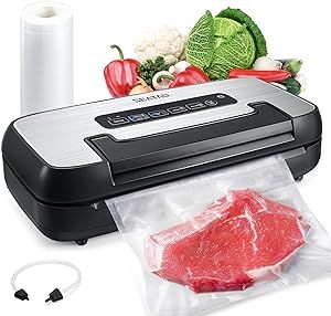 SEATAO VH5156 Vacuum Sealer, Handle Lock Design, Over 200 Continuous Uses Without Overheating, 80kpa Multifunctional Commercial and Home Vacuum Food Sealer Vacuum Sealers with Built-In Roll Storage
