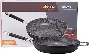 DaTerra Cucina Professional 13 Inch Nonstick Frying Pan | Italian Made Ceramic Nonstick Pan Saute Pan, Chefs Pan, Non Stick Skillet Pan for Cooking, Sizzling, Searing, Baking and More